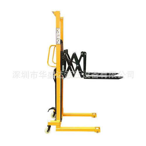 500kg前移手动堆车模具液压升降车货叉伸展式堆装卸搬运车